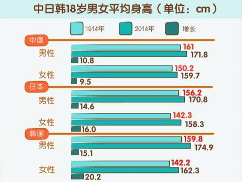 韩国人均身高,东亚国家中的“高个子”现象