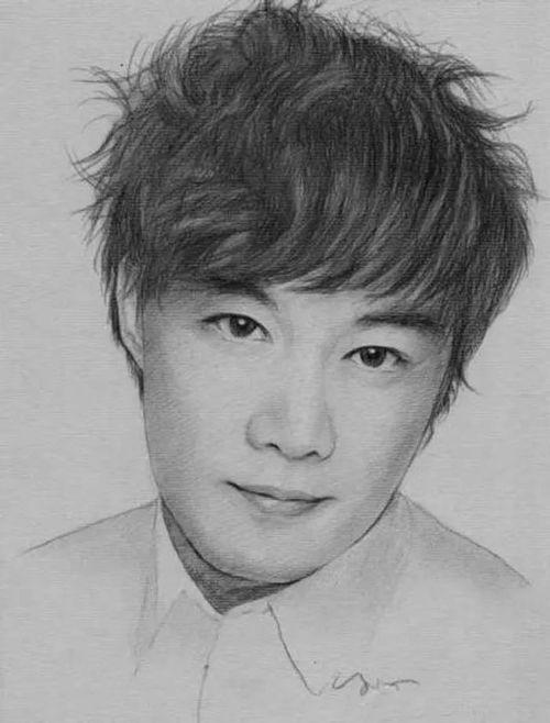 男明星素描图片大全集,男明星素描图鉴风采再现
